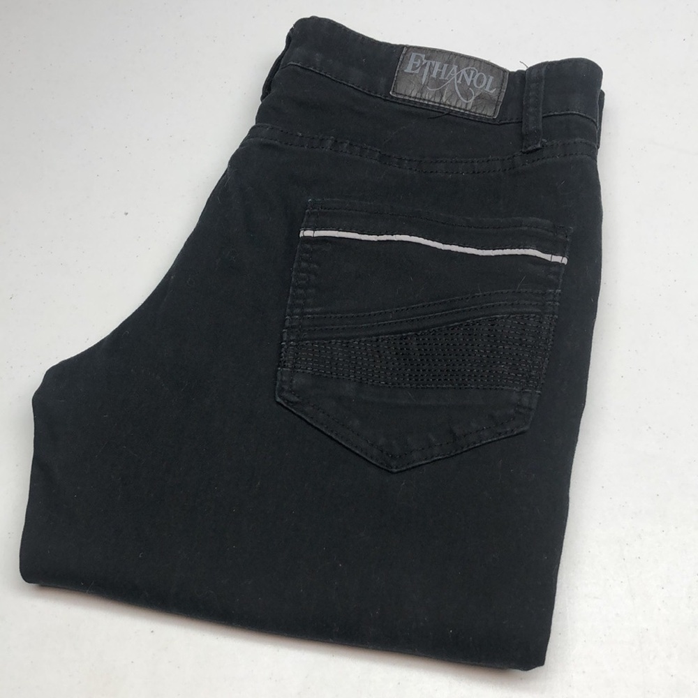 MENS ETHANOL BLACK STRAIGHT LEG JEANS 34x32 ⭐️